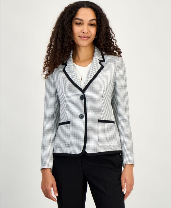 【送料無料】 カスパール レディース ジャケット・ブルゾン ブレザー アウター Womens FramingTrim ButtonFront Blazer Regular Petite Lily Wh