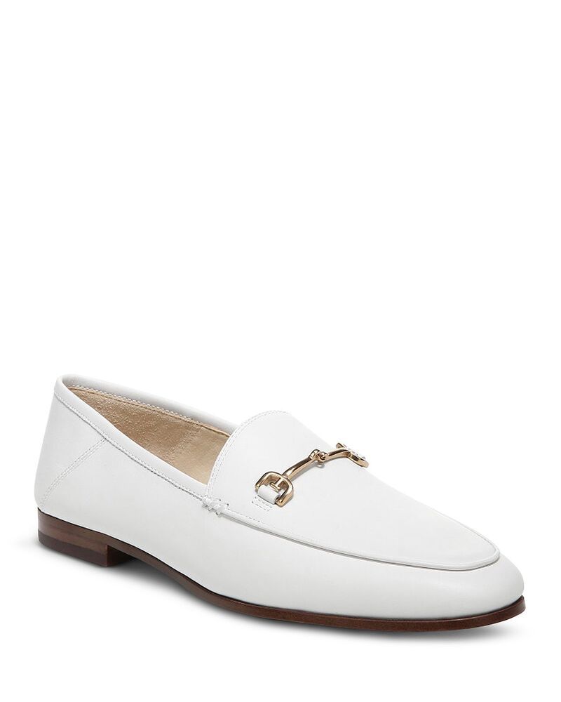 サムエデルマン レディース シューズ スリッポン・ローファー Sam Edelman Womens Loraine Almond Toe Loafers White Leather ホワイト
