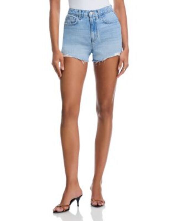 ラジャンス レディース ボトムス ハーフパンツ・ショーツ ショートパンツ デニム LAGENCE Clark High Rise Destructedenim Shorts Bellflower デニ