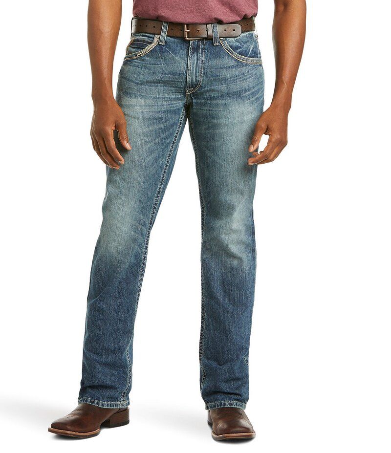アリアト メンズ ボトムス デニムパンツ ストレート Ariat M5 Slim Gambler Stackable Straight Leg Jean Gambler