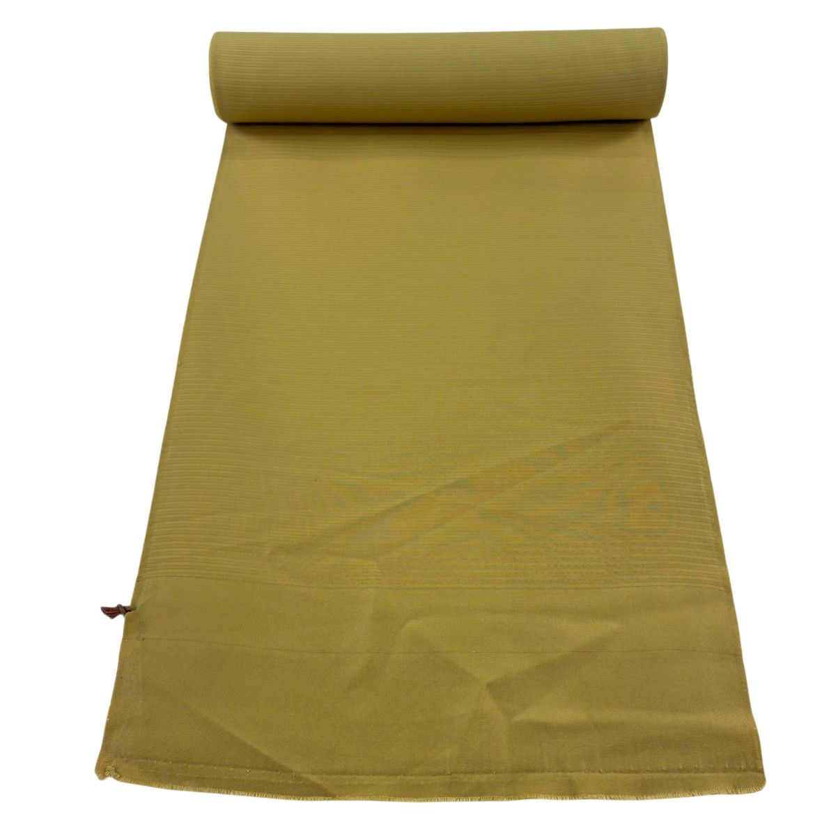 反物 秀品 色無地 絽 からし色 正絹 【中古】