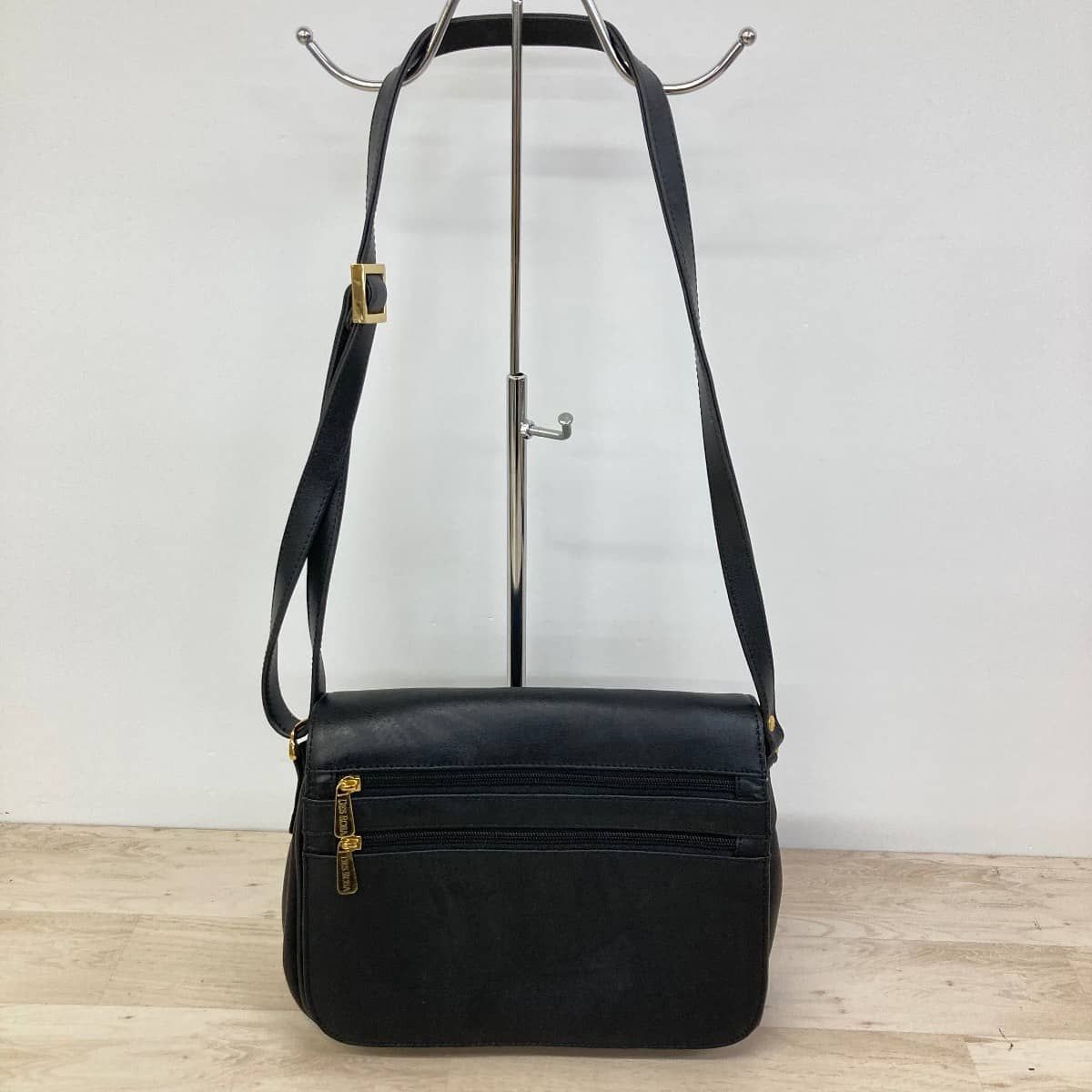 美品 DES ROSA ショルダーバッグ ブラック/黒 ゴールド金具 斜め掛け 