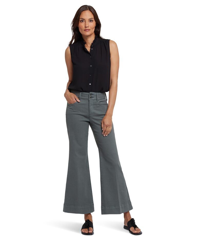 エヌワイディージェイ レディース ボトムス デニムパンツ アンクル ジーンズ NYDJ Mia Palazzo Two Button Ankle Jeans in Sage Leaf Sage Lea