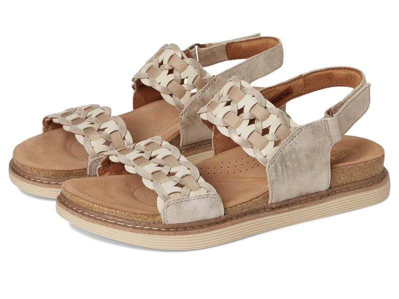 クラークス レディース シューズ サンダル Clarks Arwell Glide Metallic Combi Leather メタリック