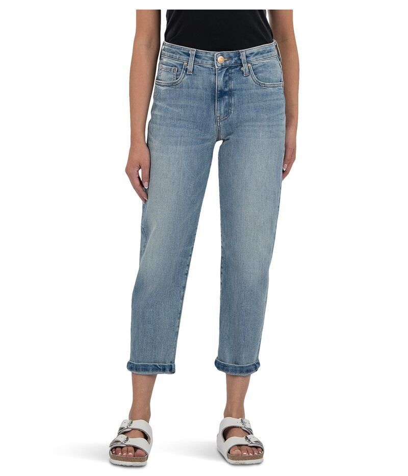 カットフロムザクロス レディース ボトムス デニムパンツ プチ KUT from the Kloth Petite Sienna Baggy Boyfriend Crop Roll Up Reg He