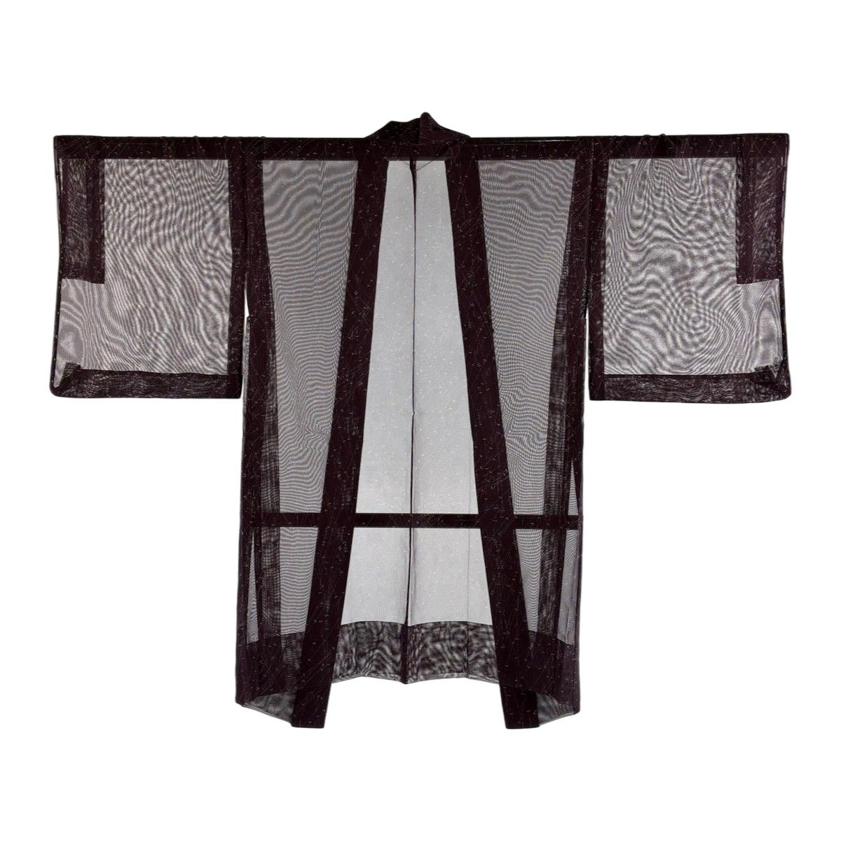 【美品】 羽織 身丈95cm 裄丈64cm M 柳 濃紫 正絹 名品 【中古】