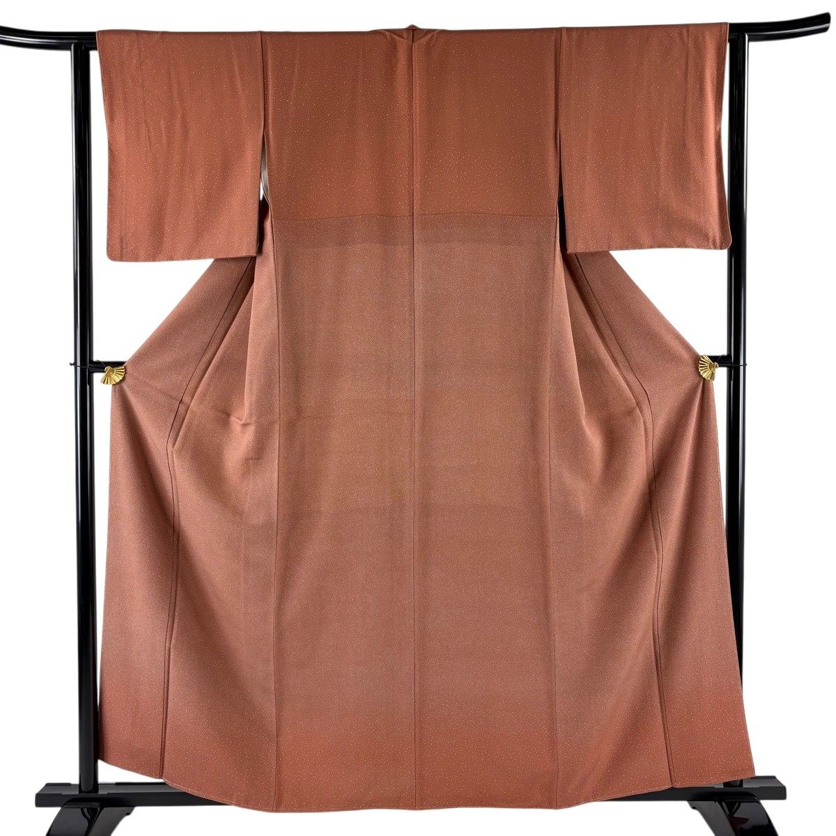 【美品】 付下げ 身丈158.5cm 裄丈62cm S 袷 幾何学模様 赤茶 正絹 秀品 一つ紋 【中古】