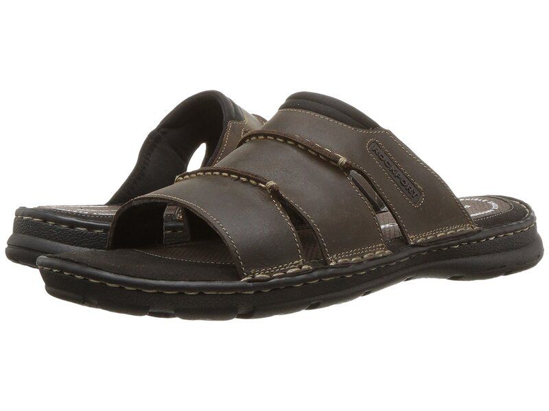 ロックポート メンズ シューズ サンダル Rockport Darwyn Slide Brown II Leather ブラウン