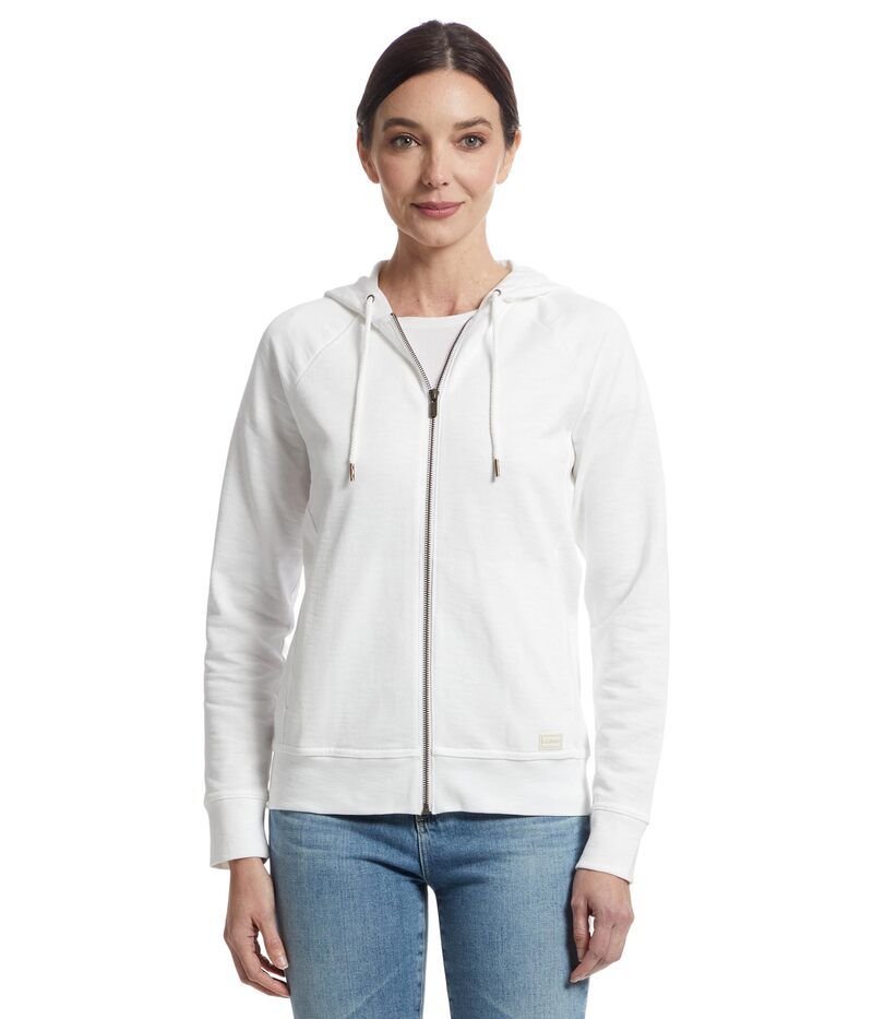 エルエルビーン レディース アウター ニット・セーター パーカー LLBean Peaks Island FullZip Hoodie White ホワイト