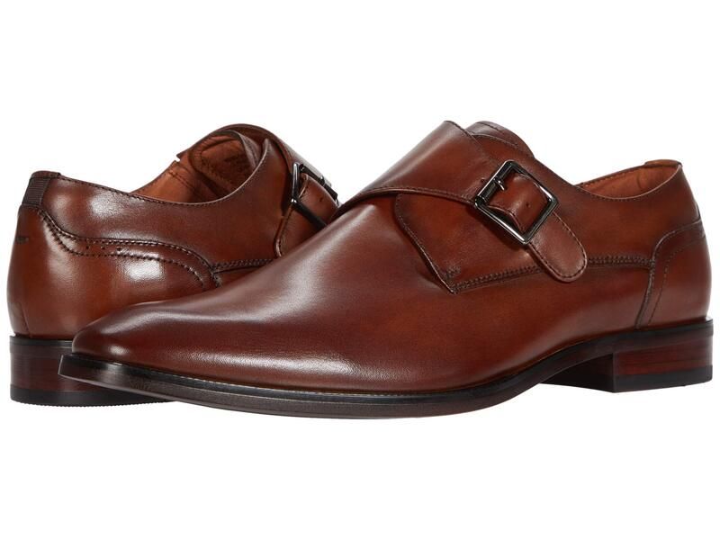 フローシャイム メンズ シューズ オックスフォード モンクストラップ モンク Florsheim Sorrento Plain Toe Single Monk Strap Cognac Smooth
