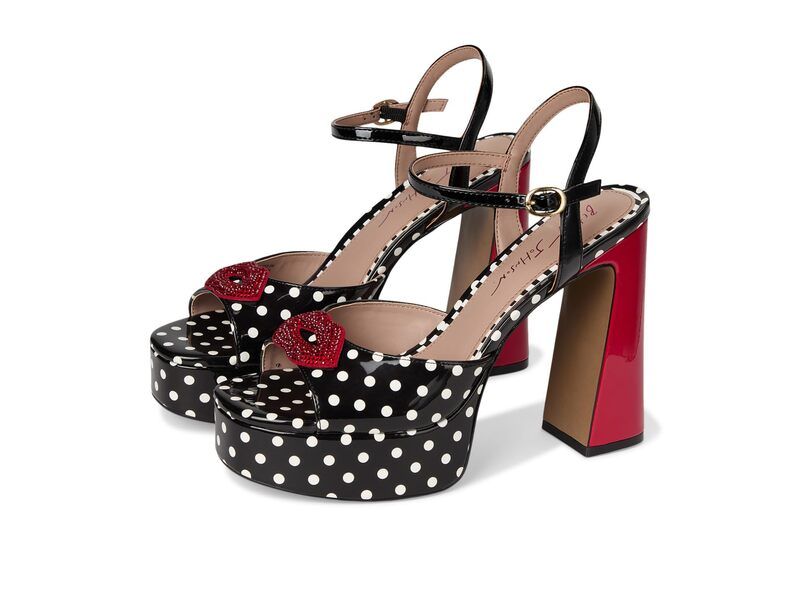 ブルーバイベトシージョンソン レディース シューズ ヒール Blue by Betsey Johnson Allyson White Black Polka Dot ホワイト