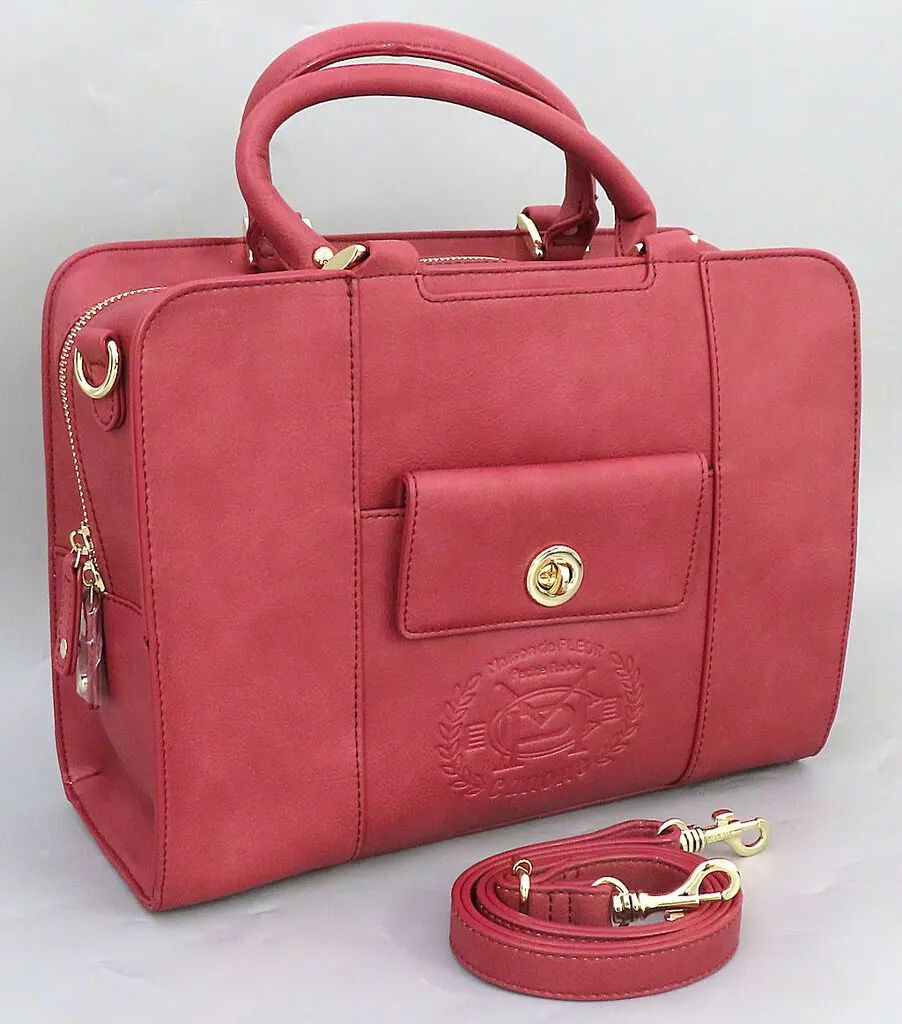 【中古】バッグ 神田沙也加 列車に飛び乗るボストンバッグ ダークピンク 「Maison de FLEUR Petite Robe canone」