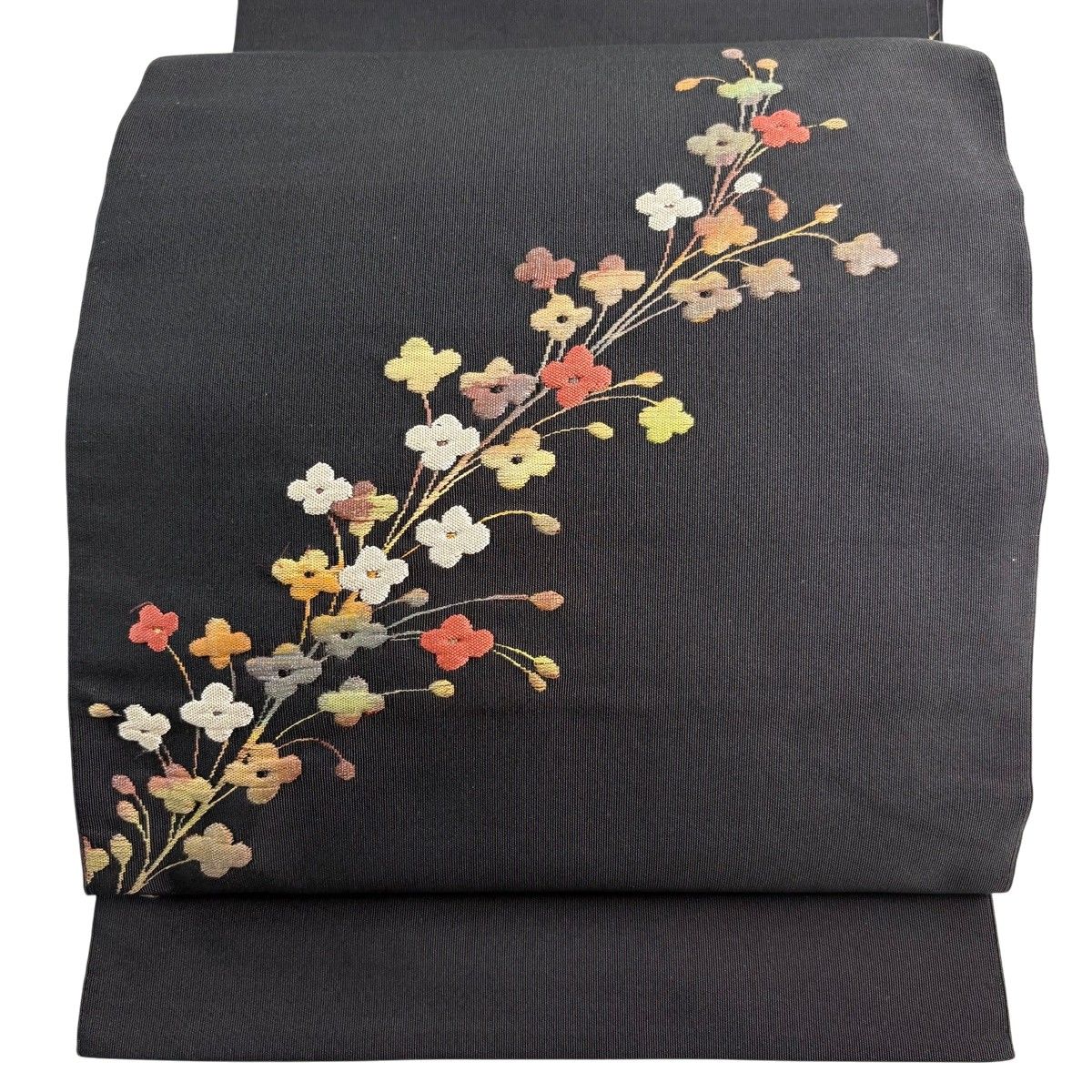 美品】 名古屋帯 優品 八寸名古屋帯 草花 黒 正絹 【中古】 - メルカリ