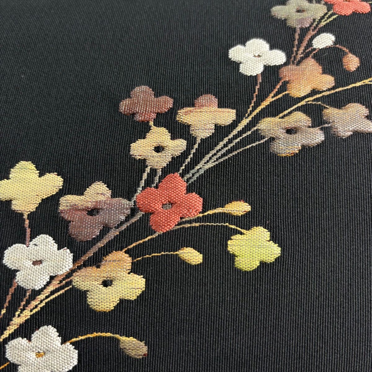 美品】 名古屋帯 優品 八寸名古屋帯 草花 黒 正絹 【中古】 - メルカリ