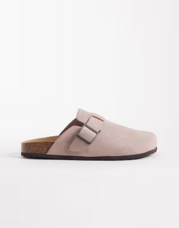 エイソス メンズ シューズ サンダル ASOS DESIGN mule sandals with cork soles in light PINK ピンク