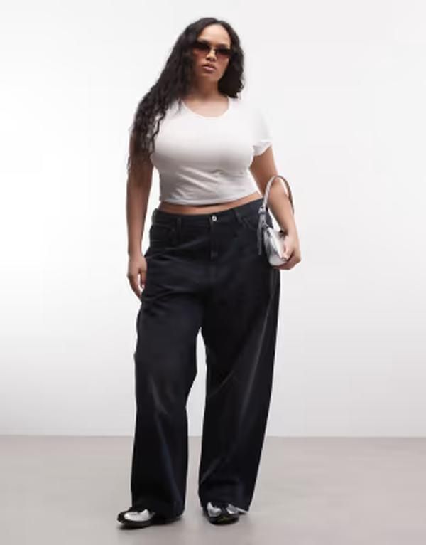 コルージョン レディース ボトムス デニムパンツ プラスサイズ ジーンズ COLLUSION Plus X001 antifit mid rise jeans in dark NAVY ネイビー