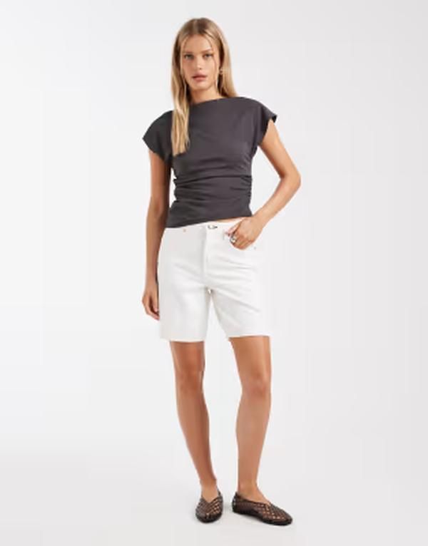 ブレーブソウル レディース トップス ベスト アシンメトリー ノースリーブ Brave Soul asymmetric sleeveless top in charcoal gray チャコール