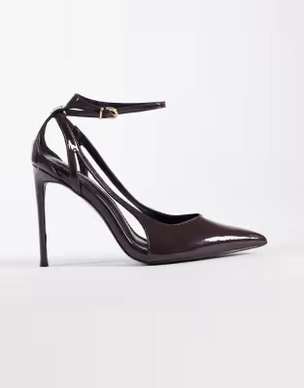 パブリックデザイア レディース シューズ パンプス ヒール Public Desire Allegedly pointed toe heeled pumps patent Chocolate pate
