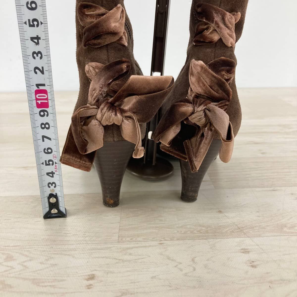 ANNA SUI WORLD/アナスイ ロングブーツ 23.5cm ブラウン スエード調 