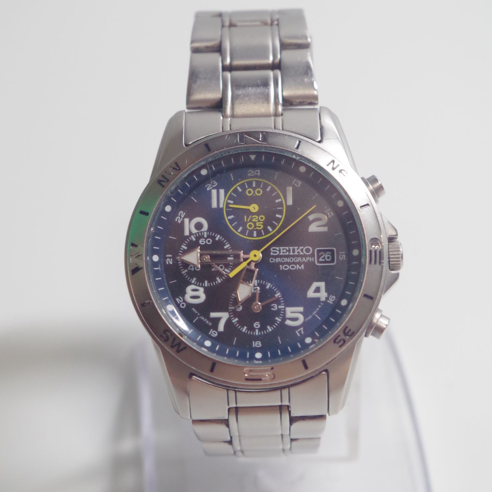 A7146 【稼働品】SEIKO 7T92-0DX0 クロノグラフ 100m クオーツ 40mm