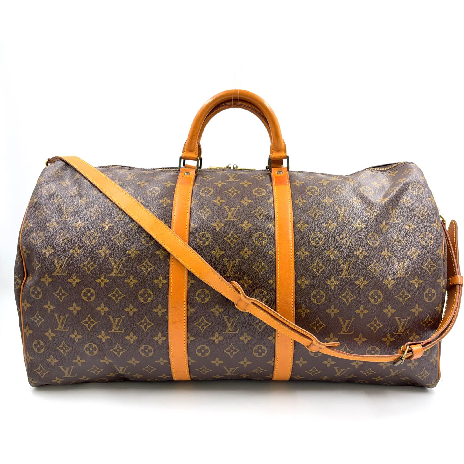 【新着】LOUIS VUITTON キーポル バンドリエール60 モノグラム モノグラム レザー、PVC ブラウン ボストンバッグ ゴールド M41412