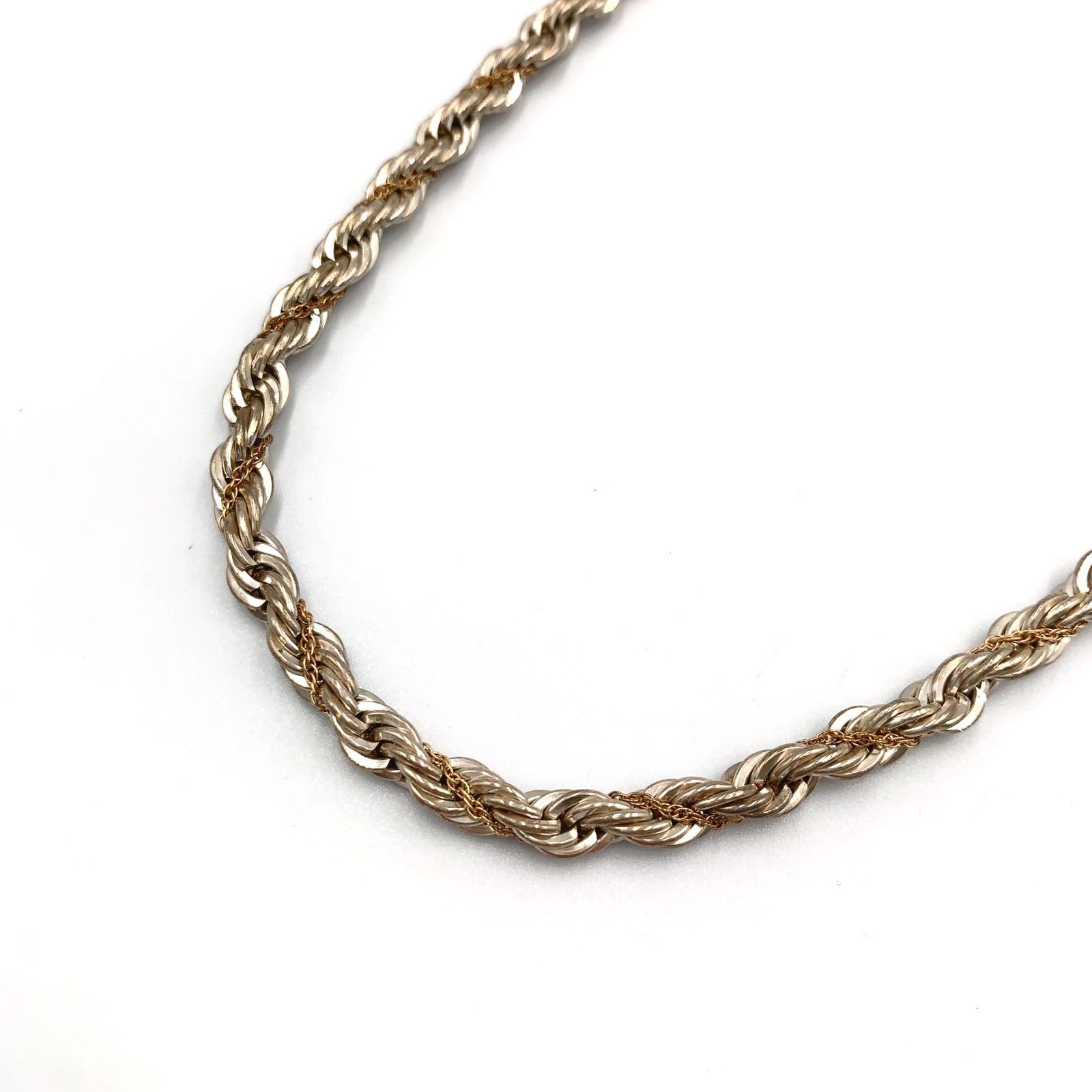 【新着】TIFFANY & Co. ツイストチェーン SV925、AU750 イエローゴールド、シルバー ネックレス