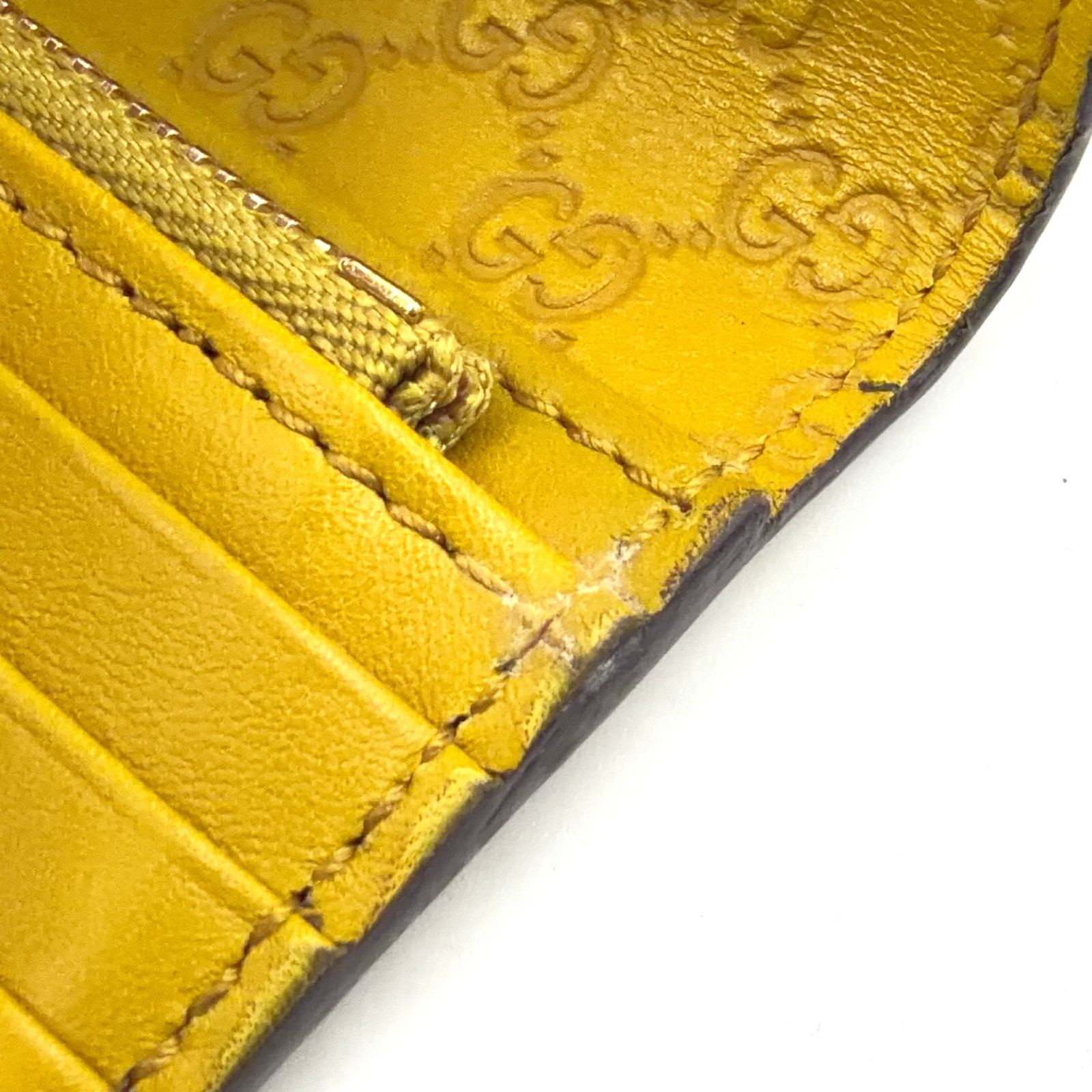 GUCCI マイクログッチシマ レザー 長財布 イエロー インターロッキング 新着】GUCCI マイクログッチシマ レザー イエロー 三つ折り長財布