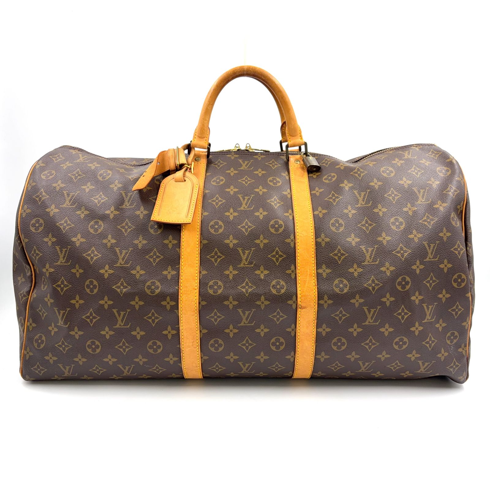 【新着】LOUIS VUITTON キーポル60 モノグラム モノグラム レザー、PVC ブラウン ボストンバッグ ゴールド M41422