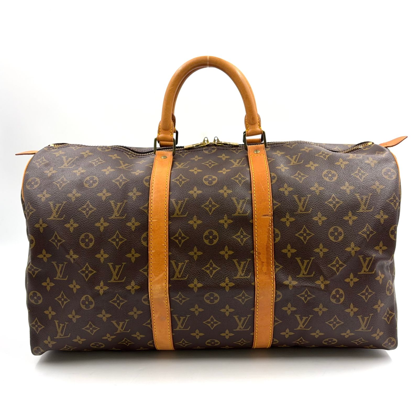 【新着】LOUIS VUITTON キーポル バンドリエール50 モノグラム モノグラム レザー、PVC ブラウン ボストンバッグ ゴールド M41416