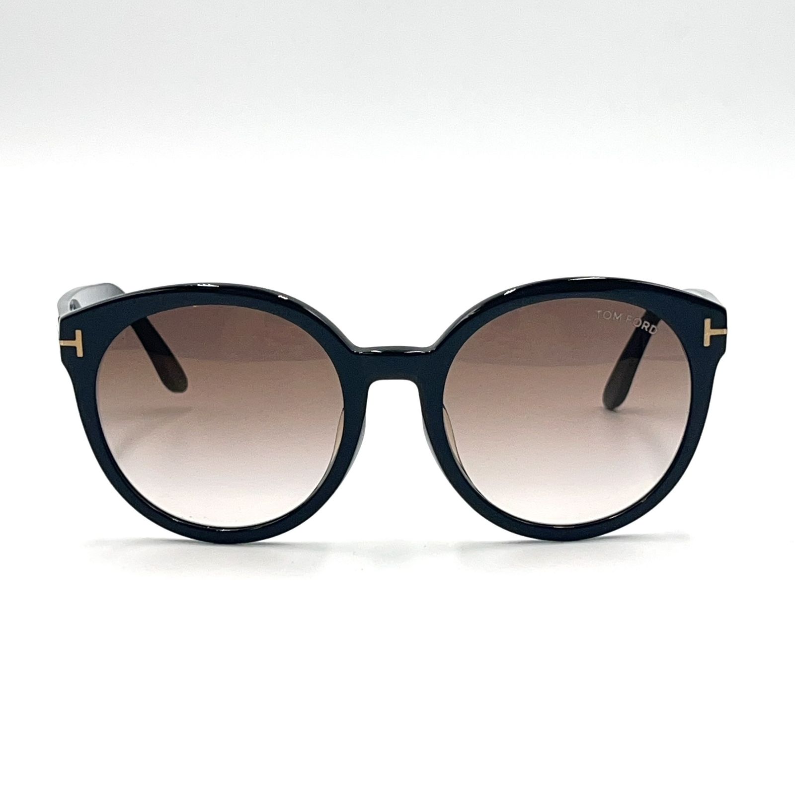 【新着】TOM FORD フィリッパ プラスチック、メタル ダークブラウン、ブラック サングラス ゴールド TF503-F