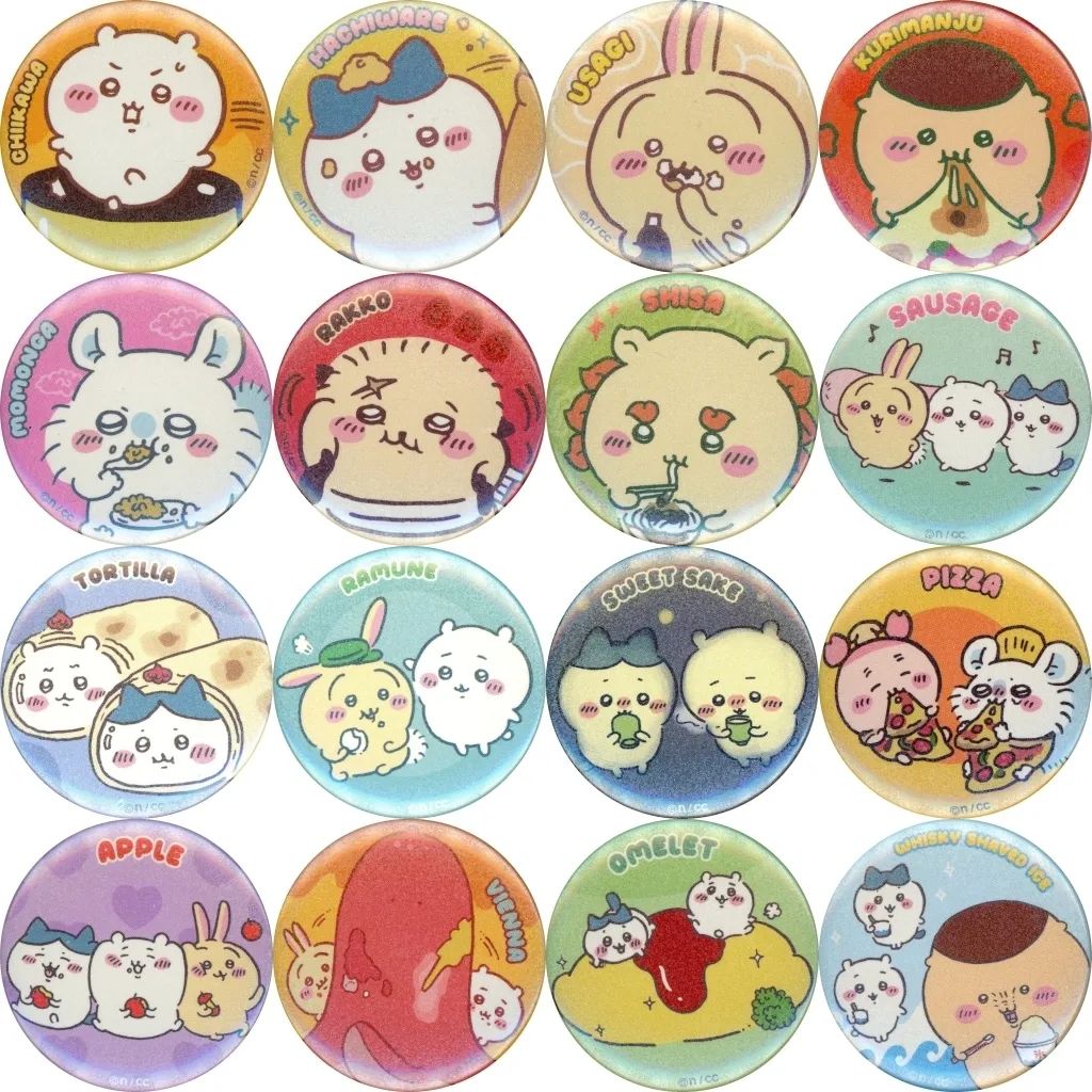 【中古】バッジ・ピンズ 全16種セット 「ちいかわ なんか小さくてかわいいやつ モグモグ缶バッジ」 韓国限定