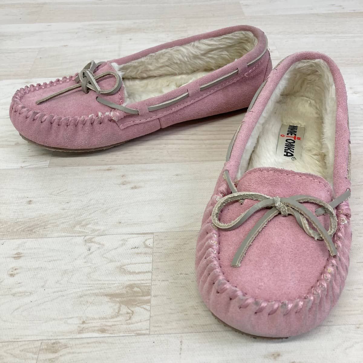 MINNETONKA ミネトンカ モカシン 40323 サイズ8(25cm相当) ピンク ボア