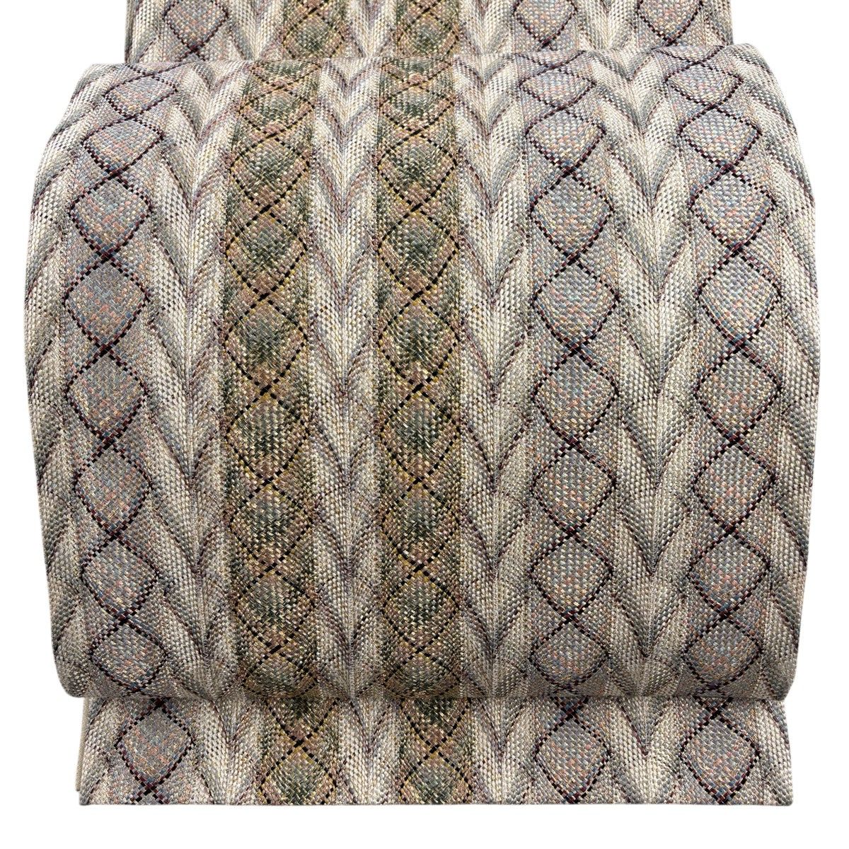 【美品】 袋帯 秀品 幾何学 金糸 ベージュ 全通 正絹 【中古】