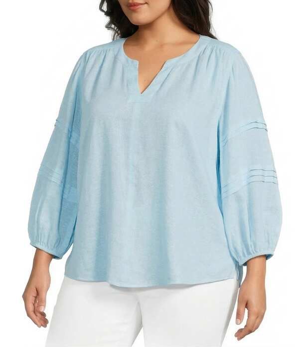 ウエストバウンド レディース トップス シャツ Vネック プラスサイズ プリント Westbound Plusize Print 34 Sleeve VNeck Topetite Four