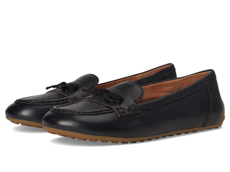 バイオニック レディース シューズ スリッポン・ローファー VIONIC Taryn Driver Shoes Black Leather ブラック