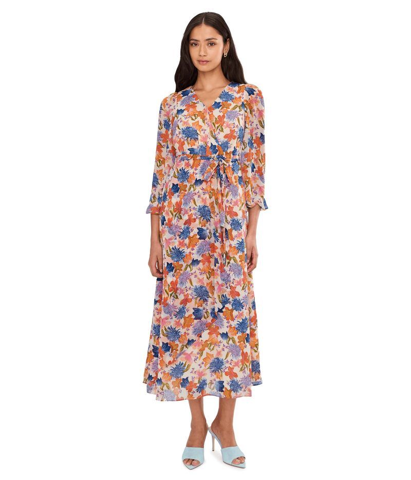 ヴィンスカムート レディース トップス ワンピース マキシ Vince Camuto Wrap Front Bubble Sleeve Maxi Soft Cream クリーム