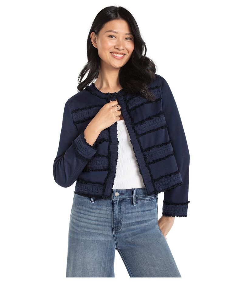 リヴァプール ロサンゼルス レディース アウター コート レース ジャケット Liverpoolos Angelesoftouch Twill Collarless Jacket With Fray