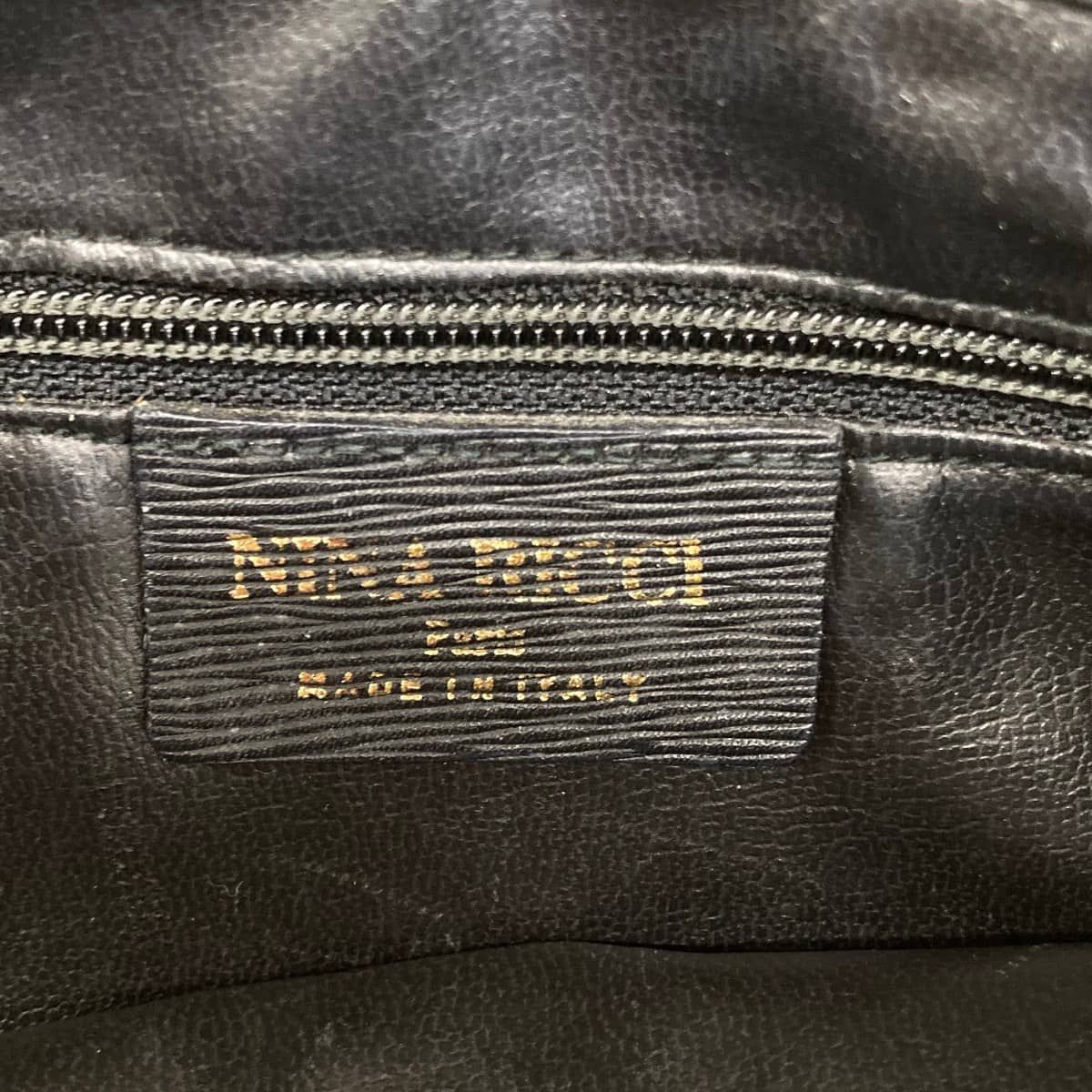 NINA RICCI ニナリッチ ショルダーバッグ ブラック/黒 総柄 ゴールド 