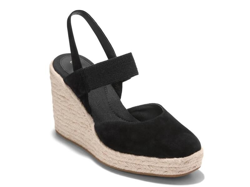 コールハーン レディース シューズ サンダル Cole HaanKenna Espadrille Wedge Sandal Black Suede ブラック