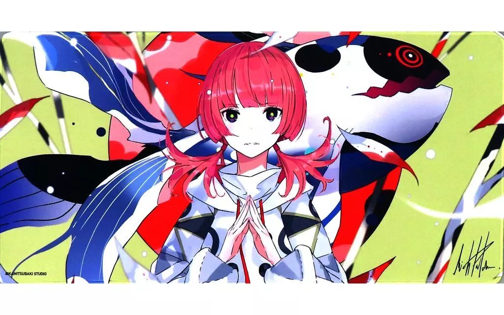【中古】雑貨 花譜 「雷鳥」イラストデスクマット 「バーチャルYouTuber 神椿スタジオ 正解だらけの日々の中、いびつに君をすきになったり～花譜展4～」