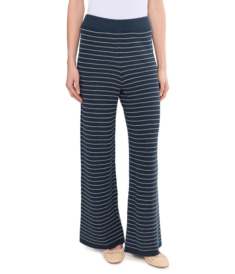 ファレティ レディース ボトムス カジュアルパンツ セーター リネン Faherty Miramar Linen Sweater Pants Navy Stripe ネイビー