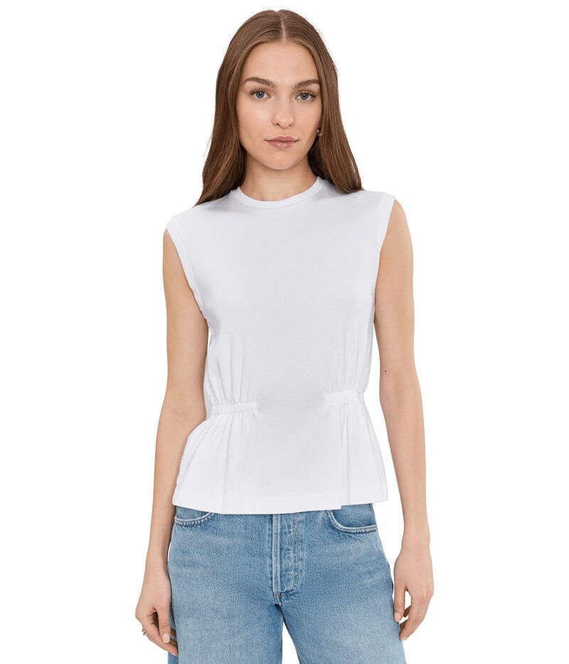 マイケルスターズ レディース トップス シャツ Michael Stars Rochel Pepplum Tank White ホワイト