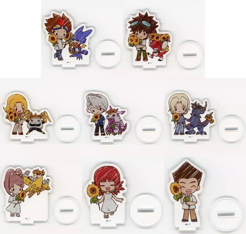 【中古】アクリルスタンド・アクリルパネル 全8種セット 「デジモンクロスウォーズ 時を駆ける少年ハンターたち×BOOKOFF POP UPコーナー アクリルぷちスタンド 01.グラフアートイラスト」