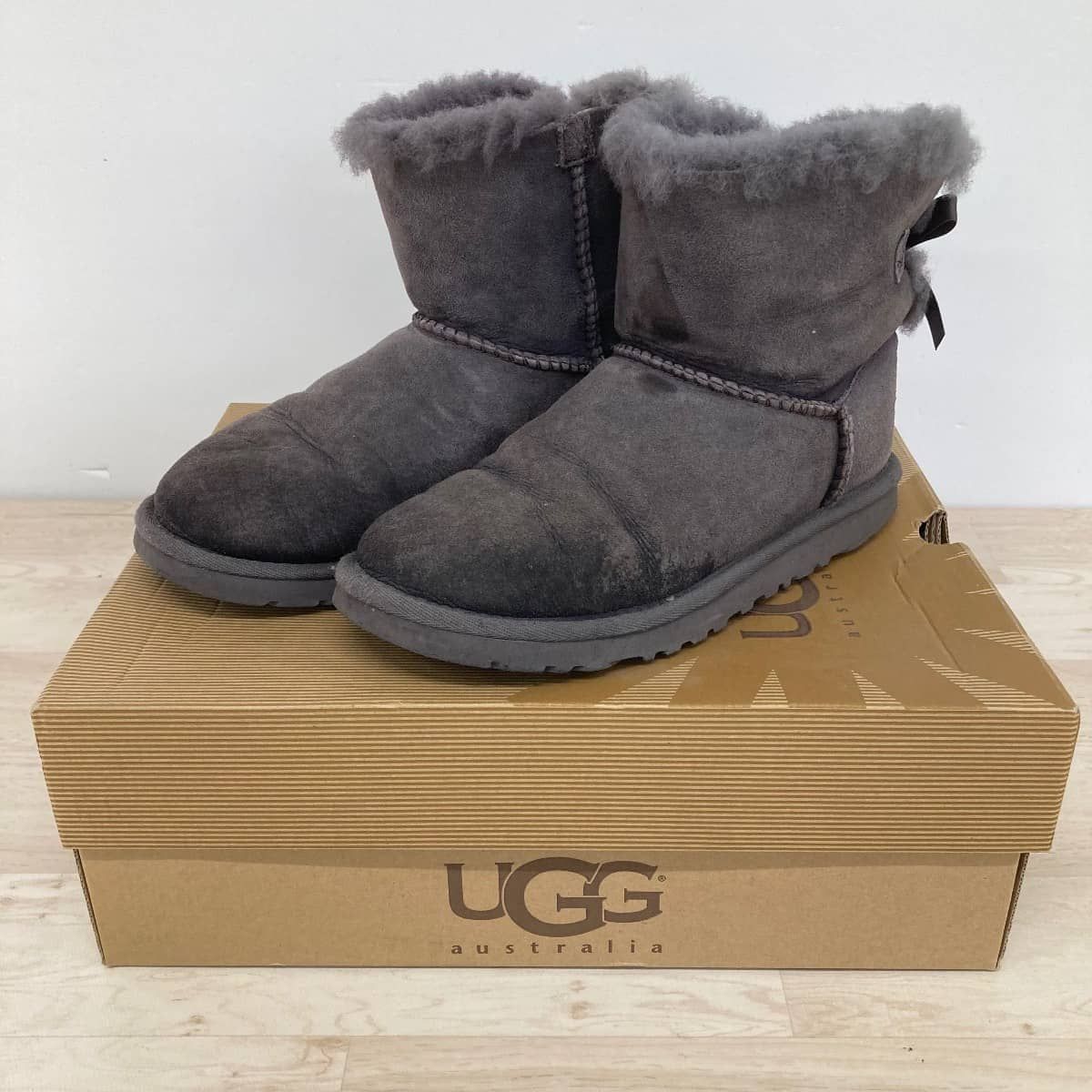 UGG ムートンブーツ W MINI BAILEY BOW 1005062 グレー 22cm/US5 アグ