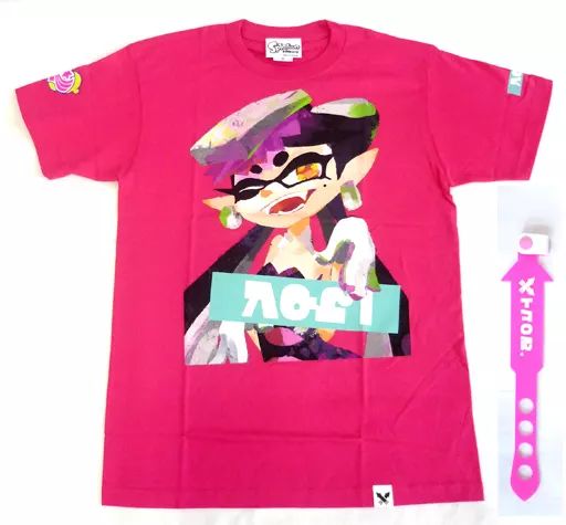 【中古】Tシャツ(キャラクター) アオリ ラストフェスTシャツ(フェスリストバンド付き) ホットピンク XSサイズ 「Splatoon(スプラトゥーン)」