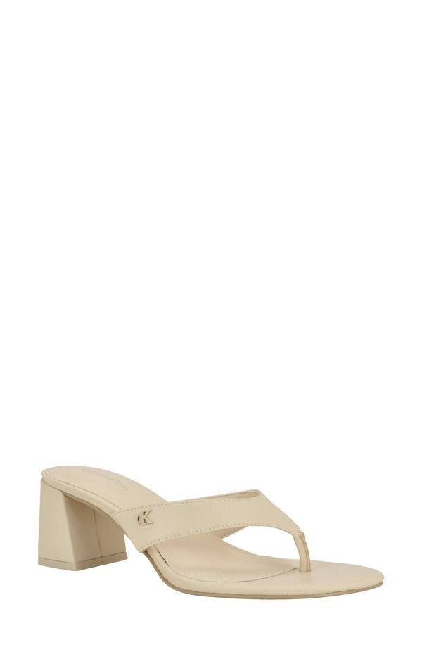 カルバンクライン レディース シューズ ヒール サンダル Calvin Klein Locinda Block Heel Sandal Ivory アイボリー