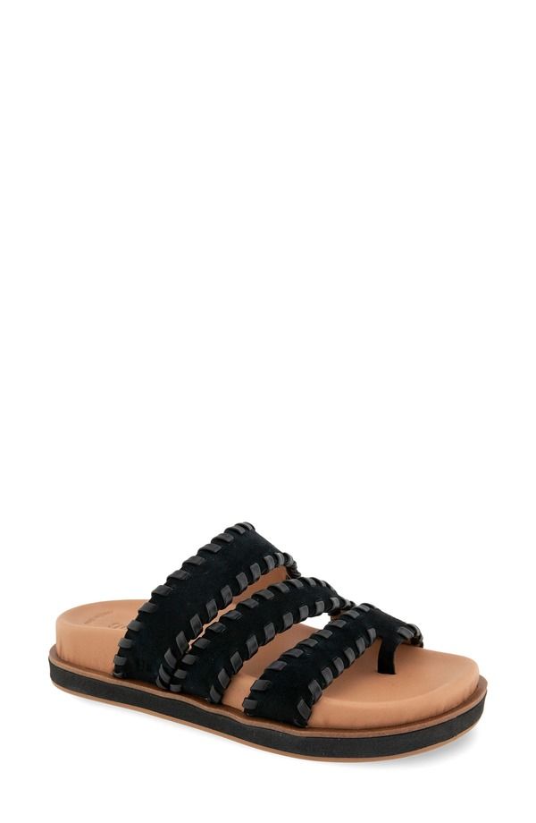 ジェントルソウルズ レディース シューズ サンダル プラットフォーム Gentle Souls Niles Whiplatform Slide Sandal Black Suede ブラック