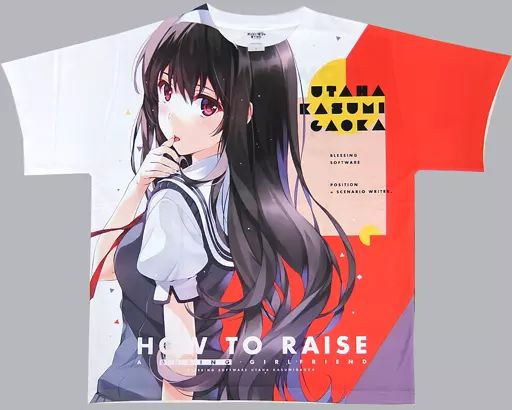 【中古】Tシャツ(キャラクター) 霞ヶ丘詩羽(ジャケットイラストver.) フルグラフィックTシャツ ホワイト×レッド Lサイズ 「冴えない彼女の育てかた 冴えカノSHOP mini」