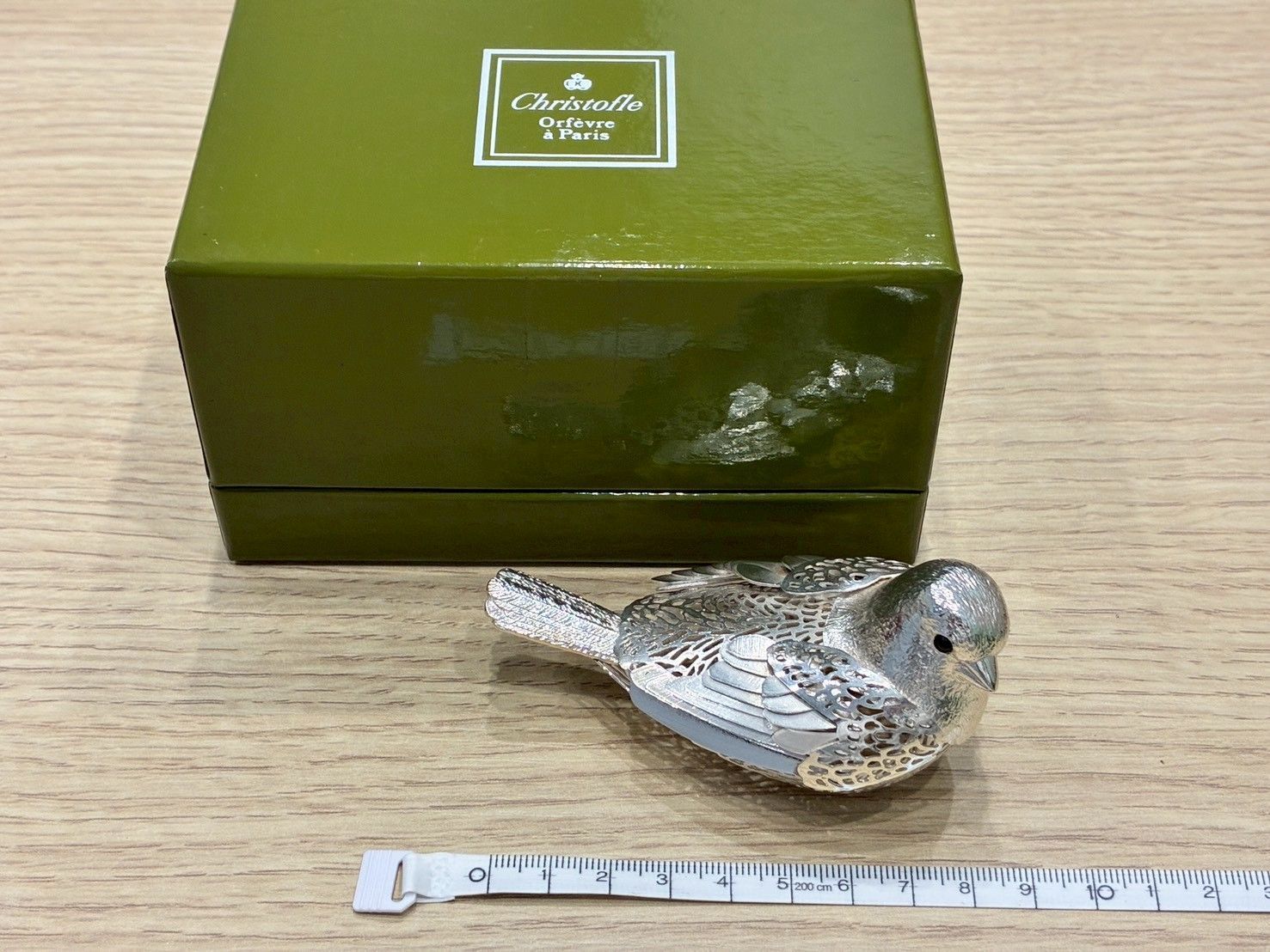 美品】Christofle クリストフル バードオブジェ 小鳥 置物 シルバー 箱