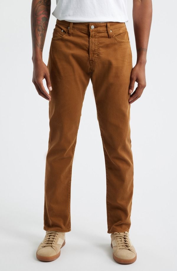 エージー メンズ ボトムス カジュアルパンツ スリムフィット コーデュロイ AG Tellislim Fit Corduroy Pantsulfur Canyon Amber アンバー
